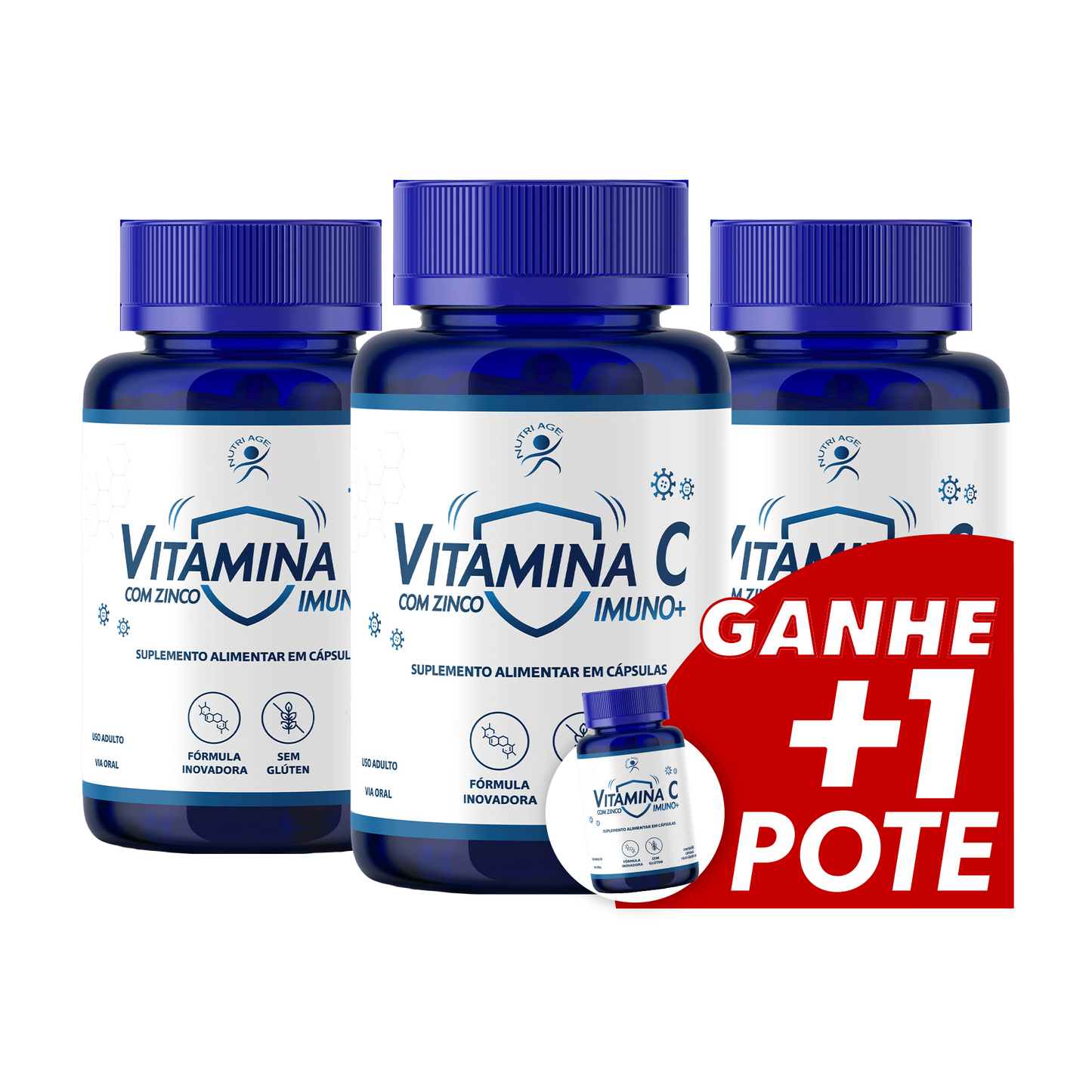 VITAMINA C COM ZINCO 3 POTES