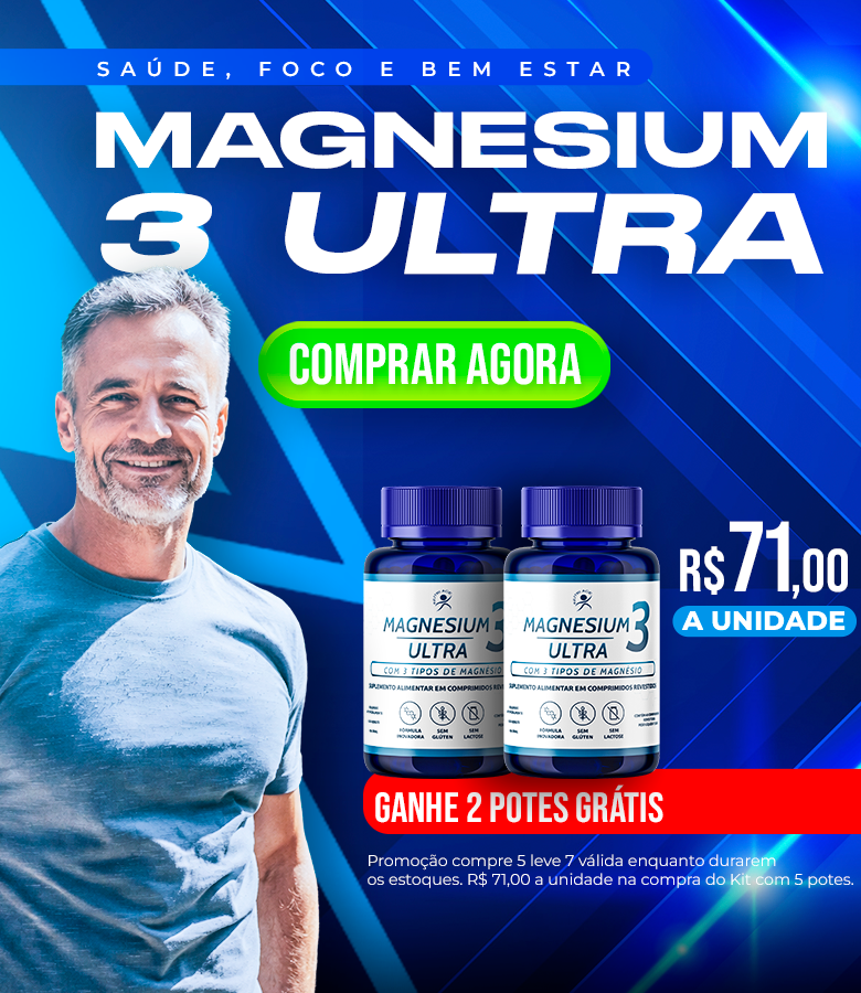 Magnesium 3 ultra - ganhe 2 potes grátis