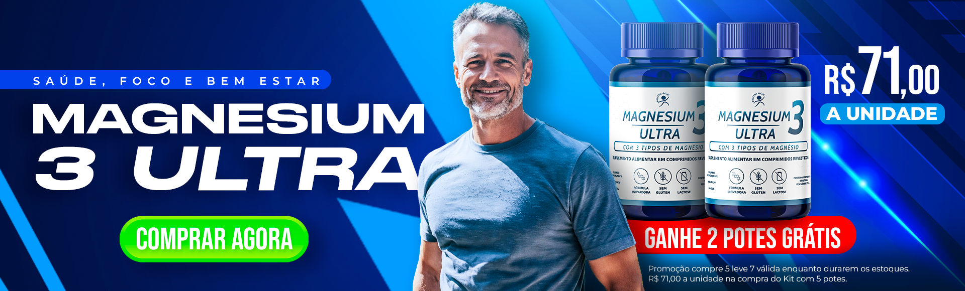 Magnesium 3 ultra ganhe 2 potes grátis