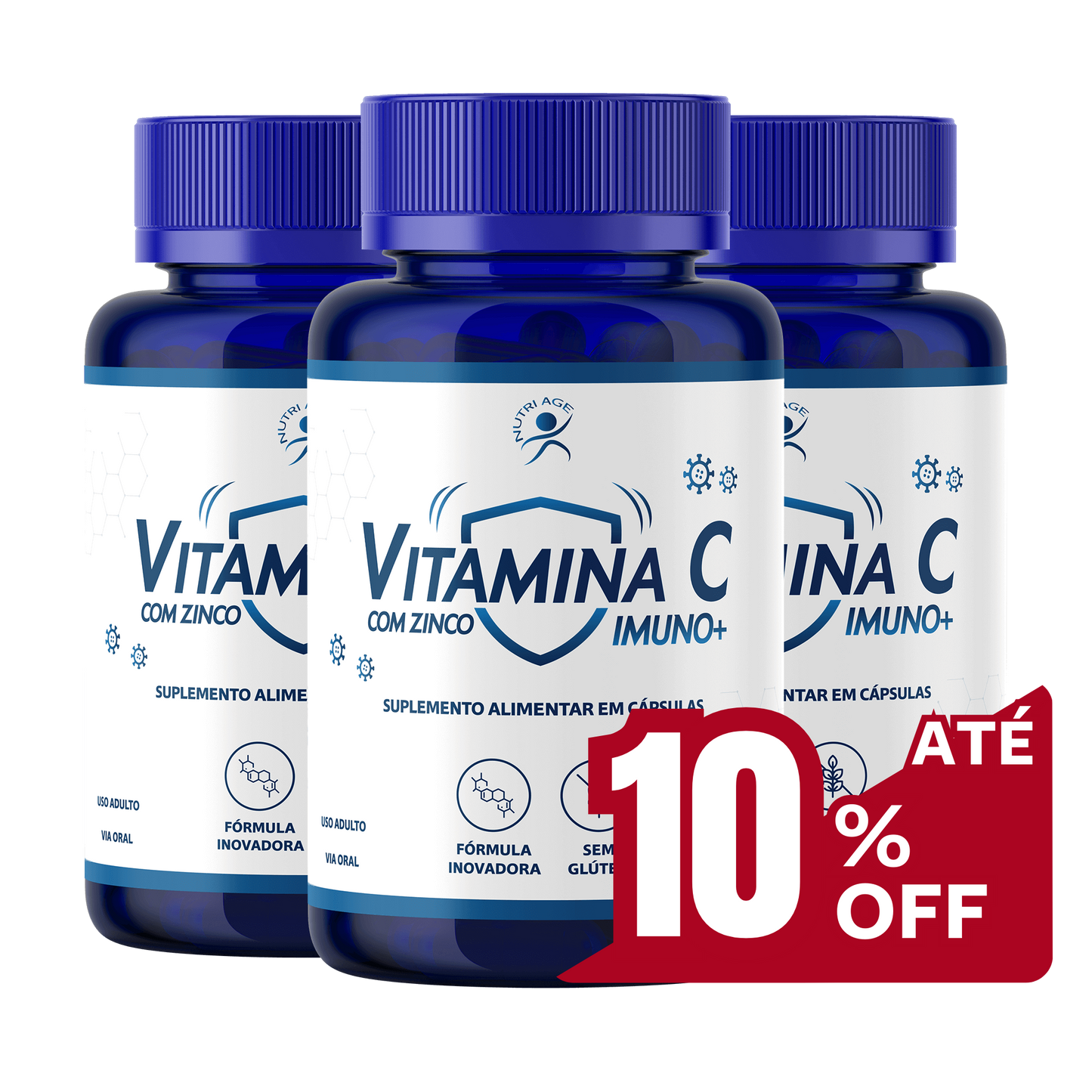 VITAMINA C COM ZINCO 3 POTES